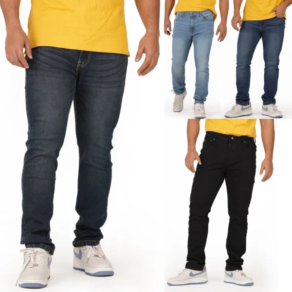 Mens Slim Fit Stretch Jeans Comfy Fashionable Super Flex Design Denim Pants