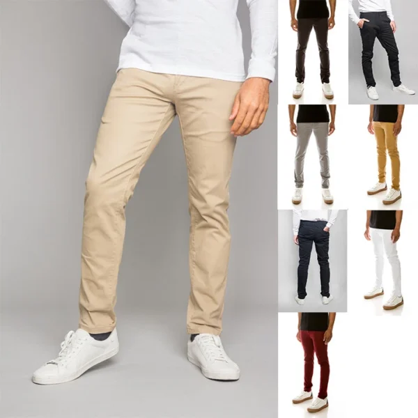 Victorious Men's Basic Trousers Casual Slim Fit Stretch Chino Pants DL1250