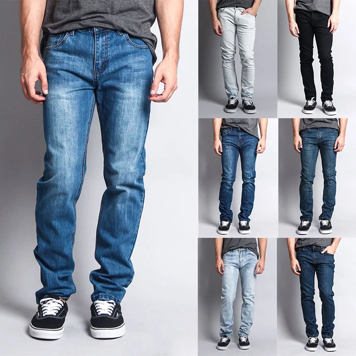 Victorious Men's Premium Washed Denim Pants Skinny Fit Stretch Jeans - DL1004