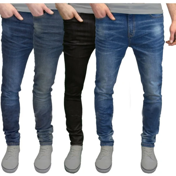 Mens Slim Fit Jeans Stretch Denim Pants Slim Skinny Casual Designer Jeans