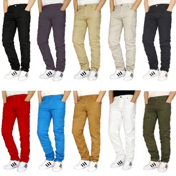 MEN'S TWILL STRETCH SLIM FIT JEANS PANTS VICTORIOUS 10 COLORS *GS21