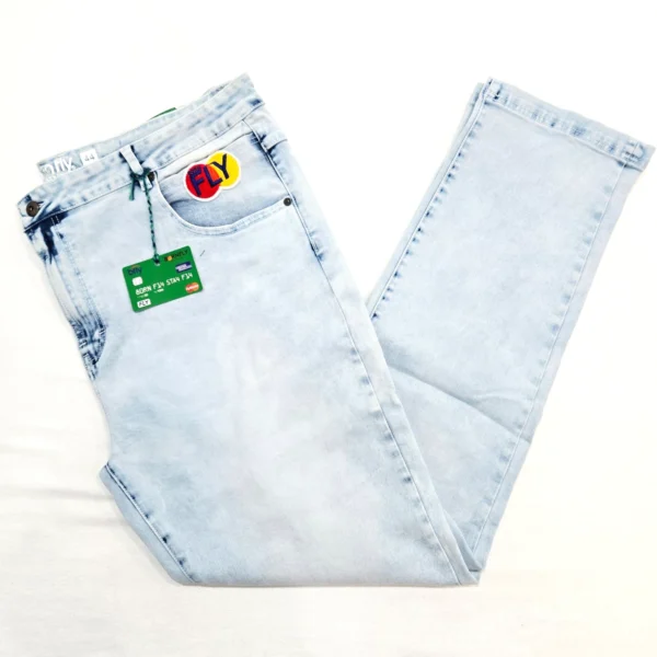 Bornfly Premium Big & Tall Men's Jeans Blue Distressed Slim Straight Fit Denim