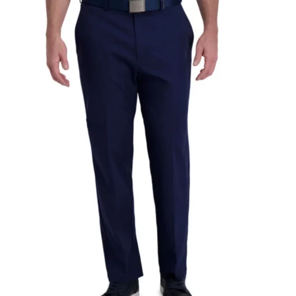 Men Haggar Cool Right Performance Flex Wrinkle Free Classic Fit Pants - Midnight