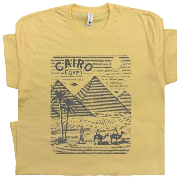 Cairo Egypt T Shirt Cool Egyptian Pyramids T Shirts for Men Women The Sphinx