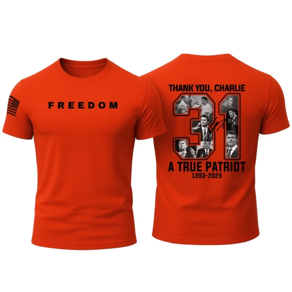 Freedom Charlie Kirk Shirt, Thank You Charlie 31 Shirt 100% Cotton soft style