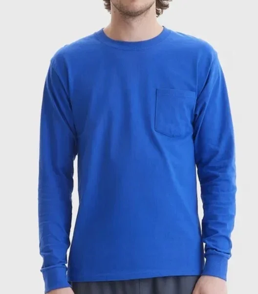 Hanes long sleeve pocket tee shirts