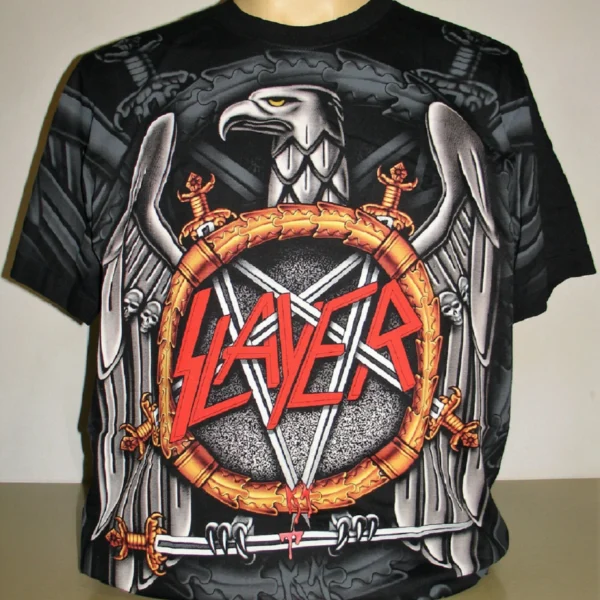 Slayer Thrash Metal Band Eagle All Over Print T-Shirt Size M L XL 2XL 3XL New!