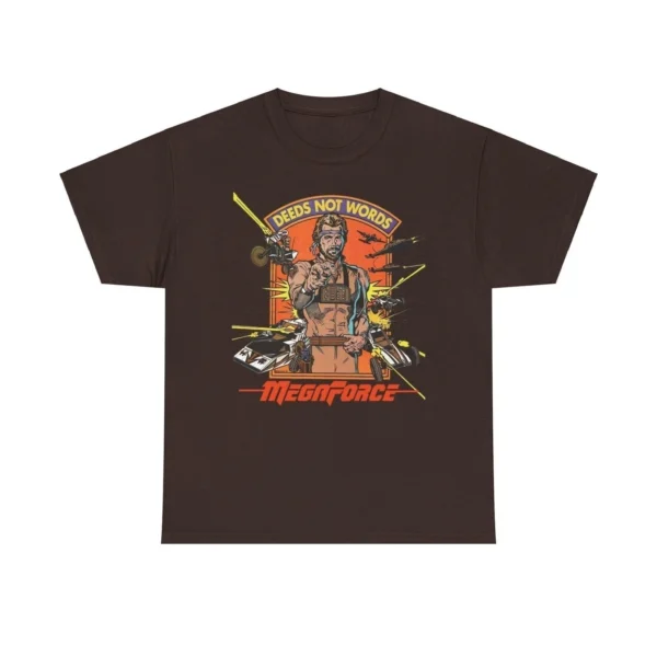 Megaforce Deeds Not Words 1982 Movie T-shirt