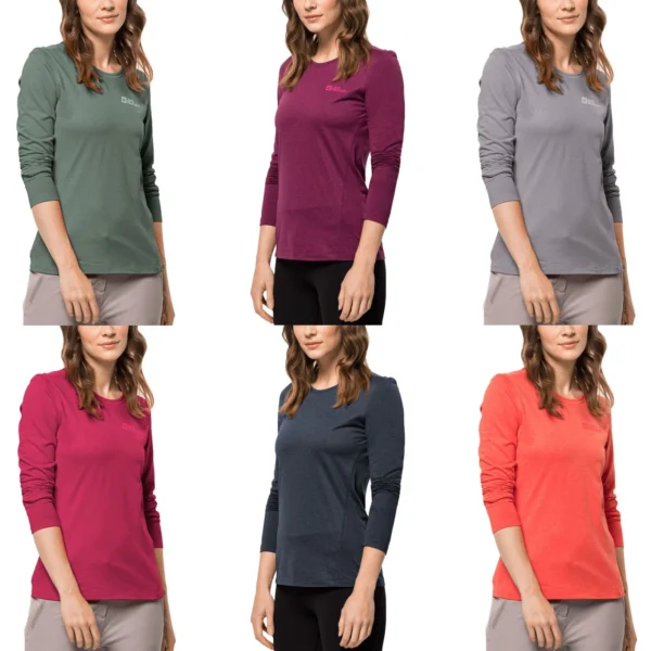 Jack Wolfskin Womens Sky Thermal Long Sleeve Crew Neck T-Shirt Top Tee