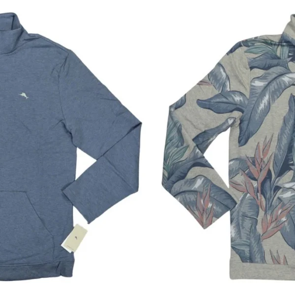 Tommy Bahama 1/4 Zip Heathered Mock Neck Long Sleeve Men's Pullover NWT