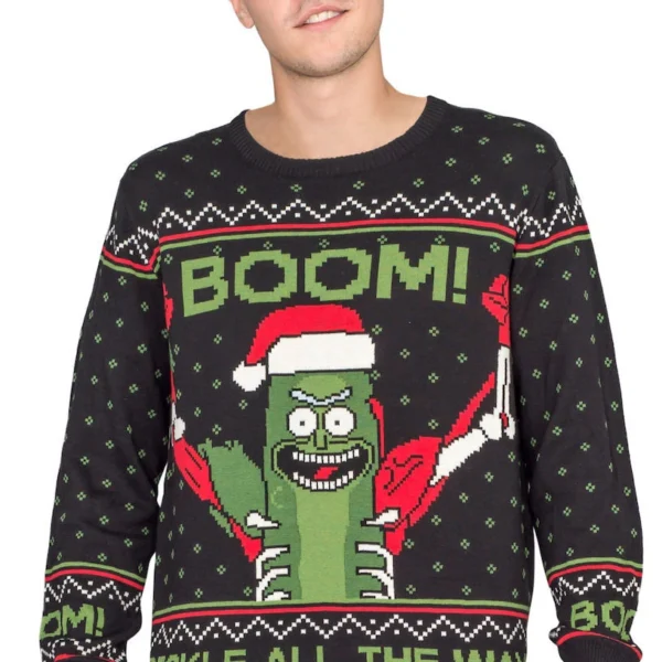Rick and Morty Boom! PickleRick Adult Ugly Christmas Sweater