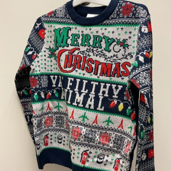 Home Alone Christmas Men’s Sweater Size S, Merry Christmas Ya Filthy Animal