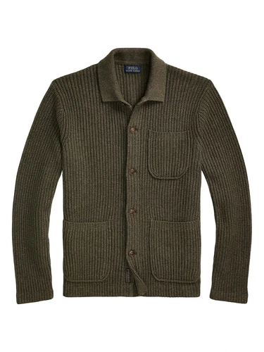 Polo Ralph Lauren Men's Cotton-Wool Cardigan, Green, Medium