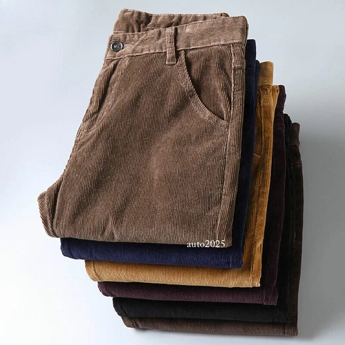 Men's Thick Corduroy Casual Pants New Style Business Fashion Stretch Regular