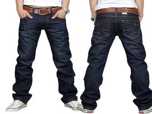Mens Denim Jeans Regular Straight Fit Designer Stylish Trousers Pants