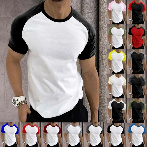 Mens Workout T Shirts Short Sleeve Gym Bodybuilding Muscle Shirts Fitness Tops